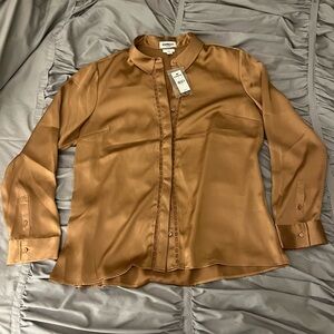 Express Women’s Portofino Satin Button-Up Blouse